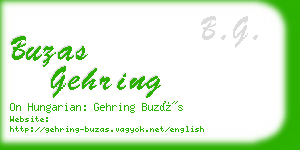 buzas gehring business card